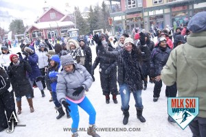 MLK Ski Weekend 2016 Village Day Party crowd shot