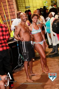 MLK Ski Weekend 2016 guy and girl at indoor outdoor pool party