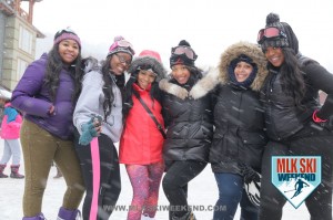 MLK Ski Weekend 2016 snowfall group winter picture of some of our women participants