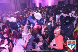 MLK Ski Weekend pajama and lingerie themed party with large crowd