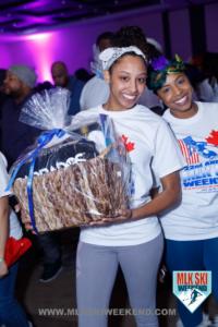 MLK Ski Weekend t shirt party prize won for Barbados gift basket and free trip